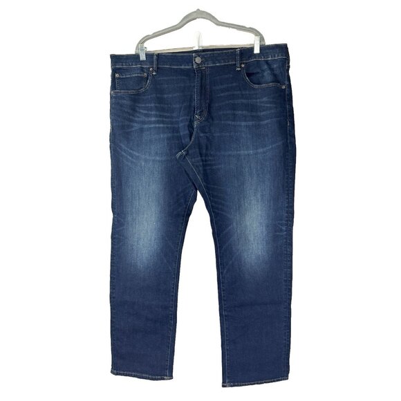 AE Mens 38x32 Slim Straight Dark Wash Streetwear Preppy Everyday Basic Staple - Picture 1 of 10